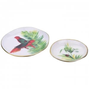 Biba 2 Bird Dishes - Multi Birds