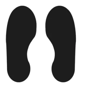 'footprint' Floor Signal, Black, (300mm x 100mm) 5 Pairs