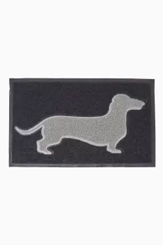 Grey Dog Silhouette Recycled Rubber Doormat