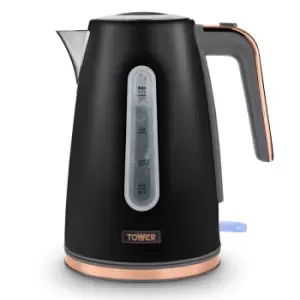 Tower T10066BLK Cavaletto 1.7L 3KW Jug Kettle - Black and Rose Gold