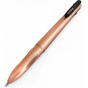 Zebra Rose Gold 4 Colour Ballpoint Pen Assorted PK10