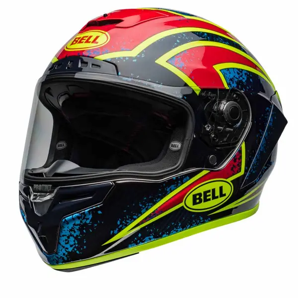 Bell Race Star DLX Flex Xenon Gloss Blue Retina Full Face Helmet Size XL