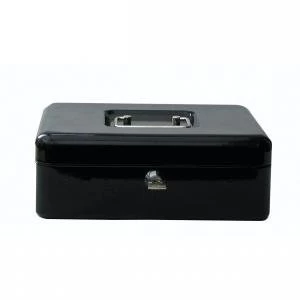 Value 30cm 12" Key Lock Metal Cash Box Black 14158CA