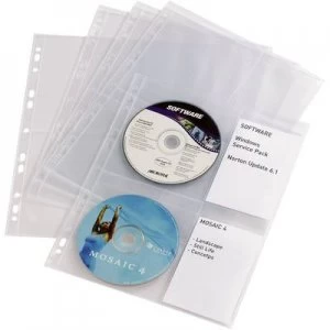 Durable 4x CD/DVD punched pocket 4 CDs/DVDs/Blurays Polypropylene Transparent 10 pcs 523819
