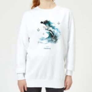 Frozen 2 Nokk Water Silhouette Womens Sweatshirt - White - XL