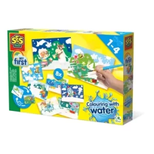 SES CREATIVE Childrens Hidden Animals Mega Colouring with Water Set, 12 Months and Above (14459)