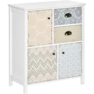 5 Drawer Table Multi-purpose Storage Chest Sideboard Retro Style Entryway - Homcom