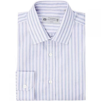 Turner and Sanderson Duncan Slim Fit Stripe Shirt - Blue