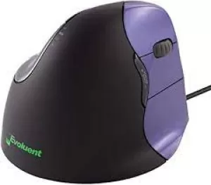 Evoluent Vertical Mouse 4 VM4S USB mouse Optical Ergonomic Black, Purple
