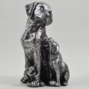 Silver Dog Sculpture H14.5.5cm