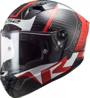 LS2 FF805 Thunder Racing1 Carbon Helmet, white-red, Size XL, white-red, Size XL