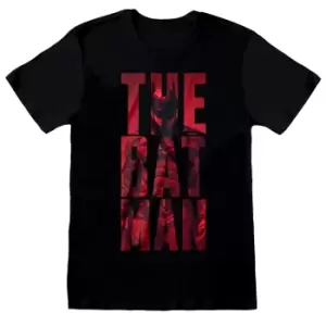 Batman Unisex Adult Text T-Shirt (XXL) (Black)