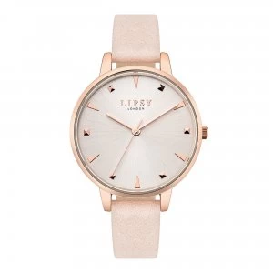 Lipsy Pale Pink Strap Watch with Silver Dial