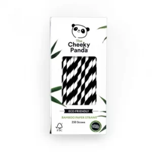 Cheeky Panda Bamboo Paper Straws Black Stripe Pack 250 0111129