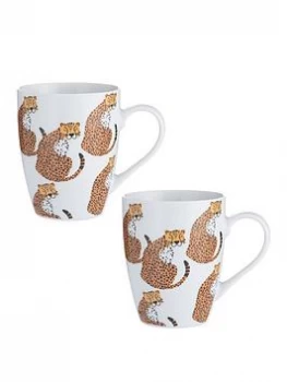 Price & Kensington Set Of 2 Cheetah Mugs