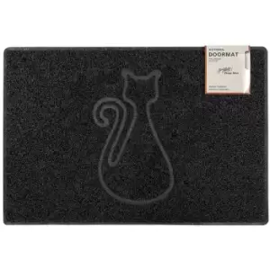 Oseasons - Cat Medium Embossed Doormat in Black - size Medium (75*44cm) - color Black - Black