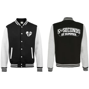 5 Seconds of Summer - Logo Unisex XX-Large Varsity Jacket - Black/White