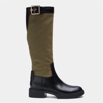 Coach Womens Leigh Leather Knee High Boots - Army Green - UK 5