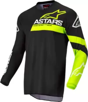 Alpinestars Fluid Chaser Motocross Jersey, black-yellow, Size S, black-yellow, Size S