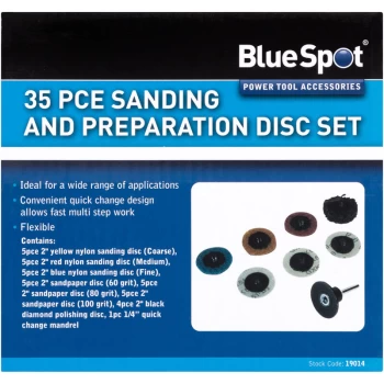 19014 35 Piece 2' Sanding Disc Kit - Bluespot