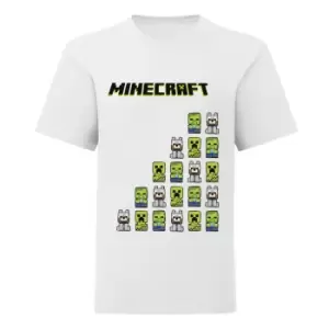 Minecraft Boys My Buddies T-Shirt (5-6 Years) (White/Green)