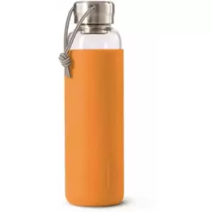 Black+Blum Glass Leak-Proof, Lightweight Travel Water Bottle with Protective Sleeve, Orange, 600ml / 20fl oz
