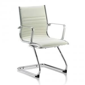 Sonix Ritz Cantilever Chair With Arms Bonded Leather Ivory Ref