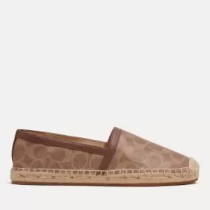 Coach Womens Collins Leather-Trimmed Coated Canvas Espadrilles - UK 6