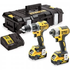 DEWALT DCK2500 18v XR Cordless Brushless Tool Connect Combi Drill and Impact Driver 2 x 5ah Li-ion Charger Case