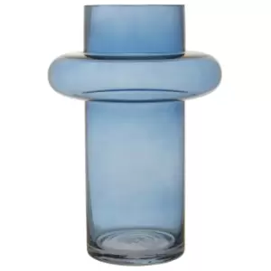 30cm Blue Finish Glass Vase