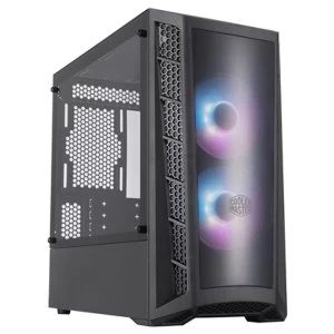 Cooler Master MasterBox MB320L ARGB Micro Tower 2 x USB 3.2 Gen 1 Edge-to-Edge Tempered Glass Side Window Panel Black Case...