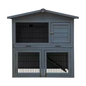 Charles Bentley Grey Two Storey Pet Hutch With Play Area - wilko