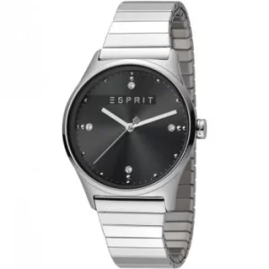 Esprit Vinrose Womens Watch featuring a Stainless Steel Polished Stretch Strap and Black Dial