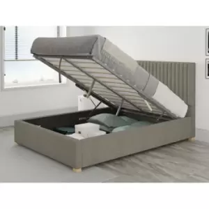 Grant Ottoman Upholstered Bed, Saxon Twill, Grey - Ottoman Bed Size Single (90x190)