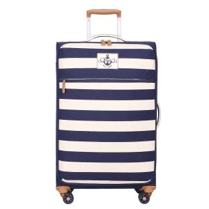 IT Luggage Lightweight 8-Wheel Medium Canvas Suitcase - Nautical Stripe