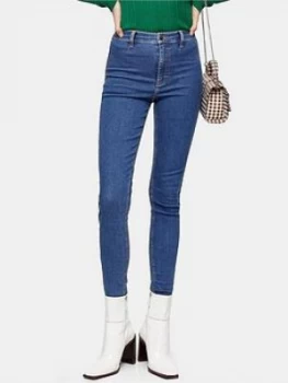 Topshop High Waisted Skinny Joni Jeans - Blue, Size 30, Inside Leg 32, Women