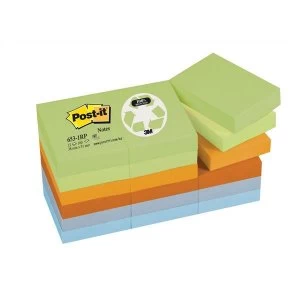 Post-it Sticky Notes Recycled Pastel Assorted 12 x 100 Sheets