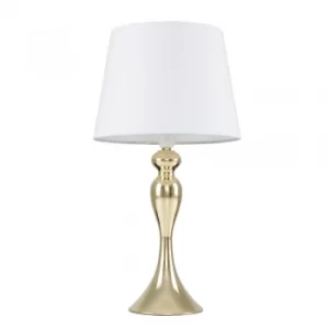 Faulkner Gold Touch Table Lamp with White Aspen Shade