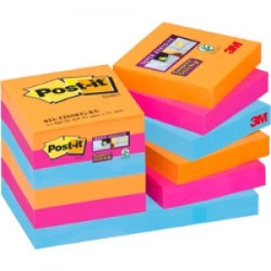 Post it Sticky Note Cube 48 x 48mm Assorted 12 Pieces of 90 Sheets