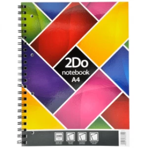 2Do A4 Wirebound Notebook, Perforated, Ruled and Punched 200 Pages