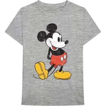 Disney - Mickey Mouse Vintage Unisex Medium T-Shirt - Grey