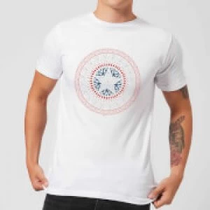 Marvel Captain America Oriental Shield Mens T-Shirt - White - 3XL