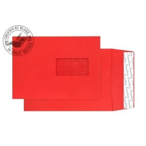 Blake Creative Colour C5 229x162x25mm 140gm2 Windows Envelope Gusset Pocket Peel and Seal Pillar Box Red Pack of 125