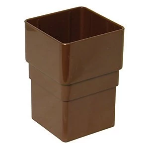 FloPlast RSS1BR Square Downpipe Pipe Socket - Brown 65mm