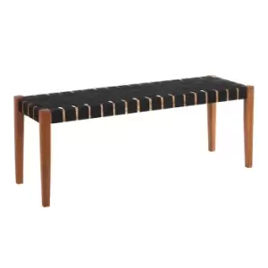 Woven Dining Bench- Brown