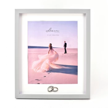 Amore Plastic Photo Frame with Rings Icon - 8" x 10"