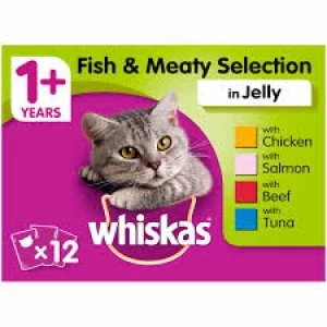 Whiskas Fish and Meat Selection in Jelly Cat Food 12 x 100g
