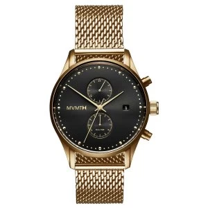 MVMT Mens Voyager Gold Plated Mesh Strap Watch
