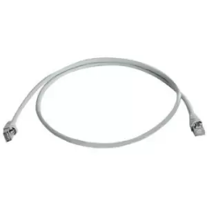 Telegaertner L00001A0084 RJ45 Network cable, patch cable CAT 6A S/FTP 2m Grey UL-approved, Flame-retardant, incl. detent