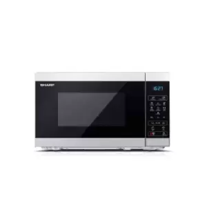 Sharp YC-MS02U-S 800W 20L Solo Microwave Oven With 11 Power Levels And 8 Cooking Programmes - Silver
